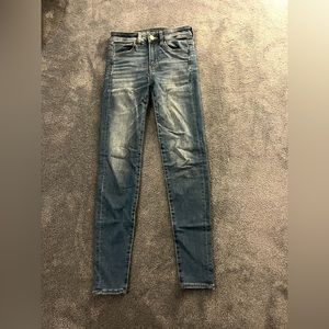 american eagle denim skinny jeans, size 2